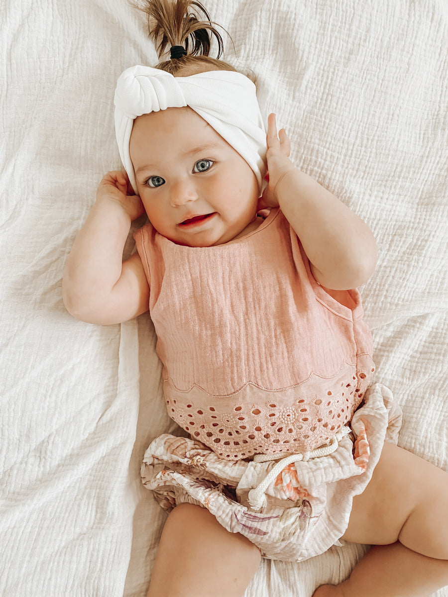 COTTON MUSLIN Paperbag Shorts - JASMINE PEARL MIST