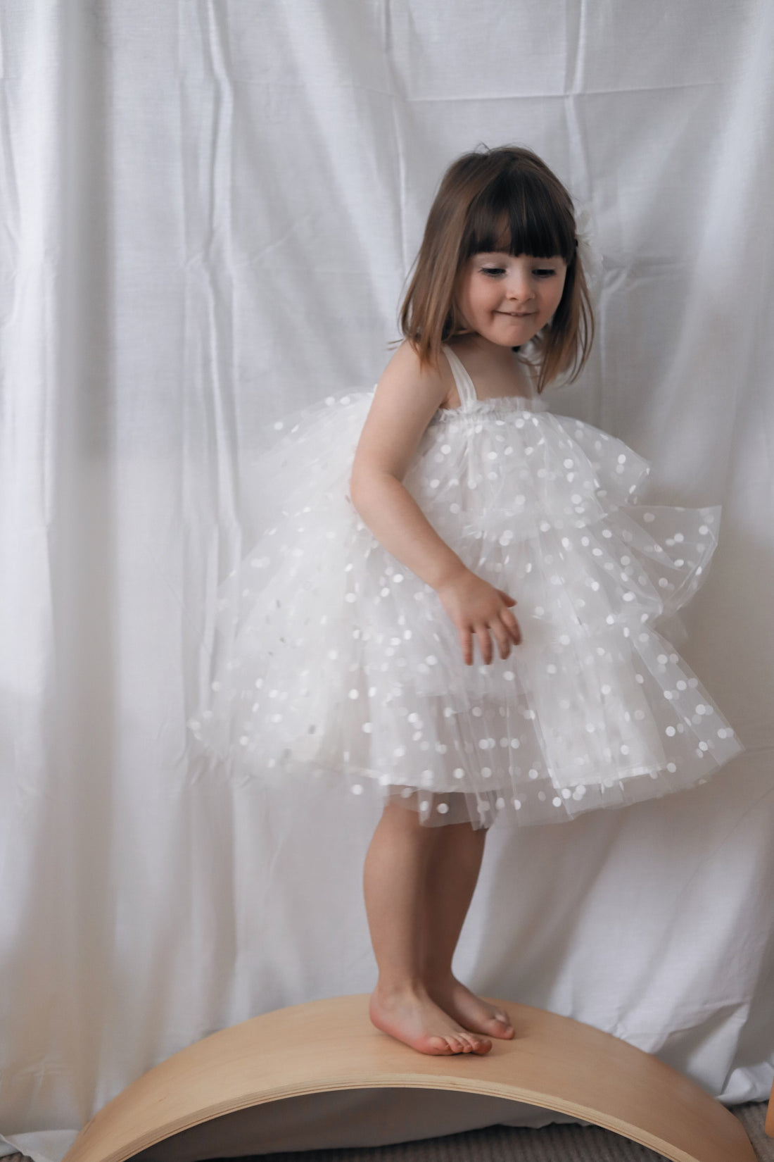 The Party Dress - WHITE POLKA DOTS